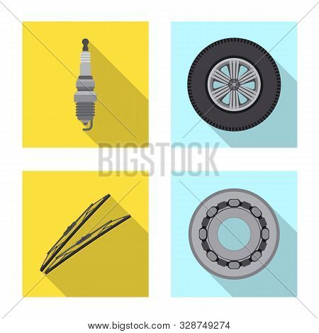 Vector Illustration Of Auto And Part Icon. Set Of Auto And Car Vector Icon For Stock.
