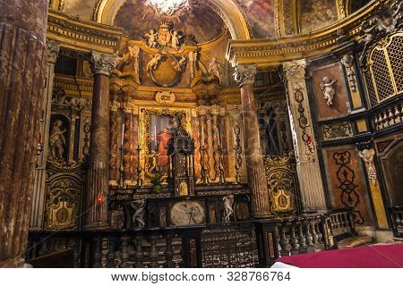 Turin, Italy, 27 June 2019: Royal Church Of Saint. Wawrzyniec In Turin, Interior