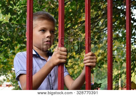Childrens Juvenile Justice. Taking Away Children From Parents. A Child In Captivity.