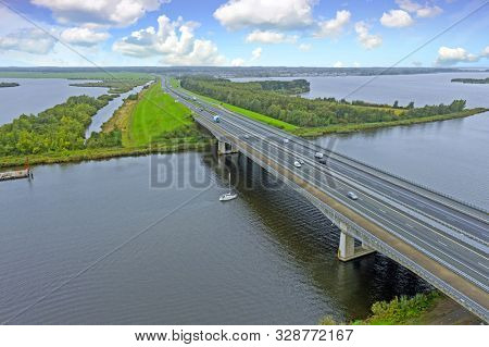 Highway A1 near Amsterdam in the Netherlands