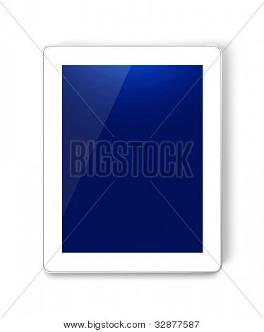 Tablet PC / Touch panel PC com branco rim isolado no branco. Praça a dimensão da imagem. Girar para h