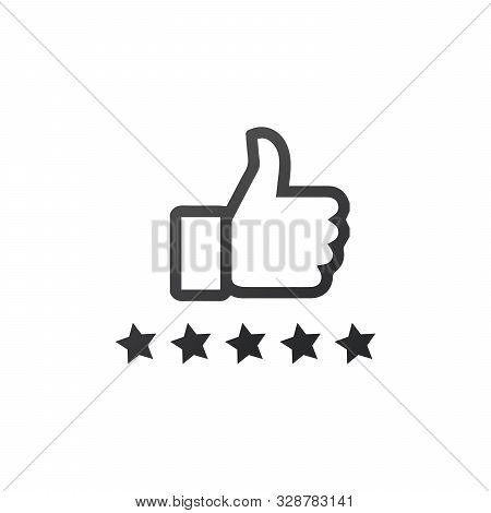 Rate Button, Stars And Thumb Up, Voting Concept. Stock Vector Illustration Isolated On White Backgro