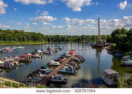 Serpuhov, Russia - August 2017: The Port Of Serpukhov On The Nara River