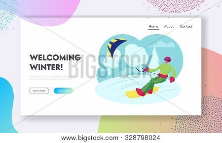 Winter Time Outdoors Resort Activity, Sports Recreation, Adventure Website Landing Page. Sportsman S