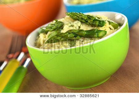 Zelené chřestové rizoto