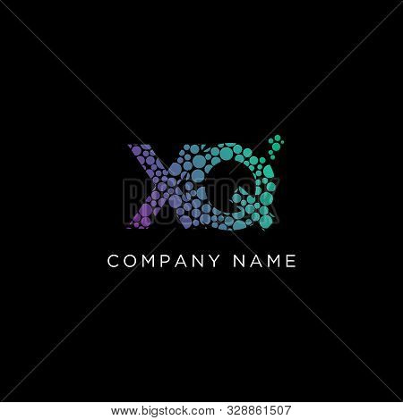 Xq Letter Logo Designs, Initial Logo Name, Circle With Gradient Color, Futuristic Logo