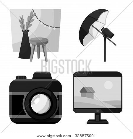Vector Illustration Of Professional And Accessories Symbol. Set Of Professional And Work Vector Icon