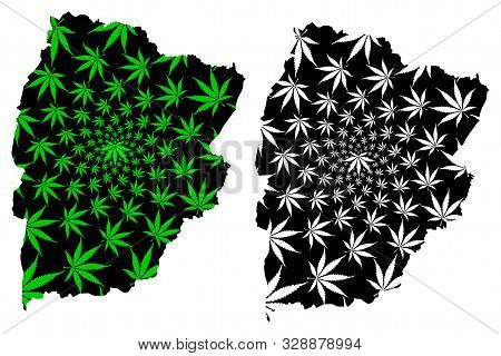 Chaiyaphum Province (kingdom Of Thailand, Siam, Provinces Of Thailand) Map Is Designed Cannabis Leaf