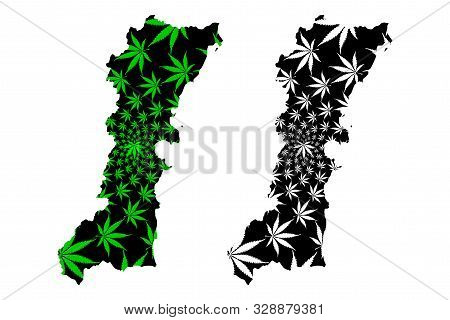 Chumphon Province (kingdom Of Thailand, Siam, Provinces Of Thailand) Map Is Designed Cannabis Leaf G