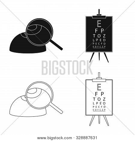 Vector Design Of Correction And Eyesight Sign. Collection Of Correction And Care Stock Symbol For We