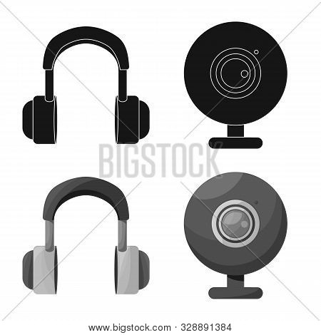 Vector Illustration Of Accessories And Device Icon. Set Of Accessories And Electronics Vector Icon F
