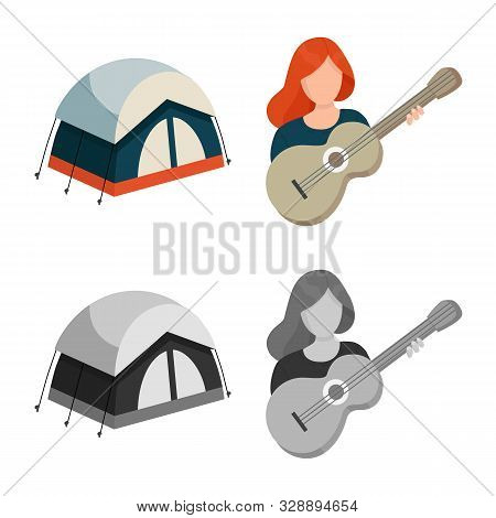 Vector Illustration Of Trekking And Wildlife Icon. Collection Of Trekking And Leisure Vector Icon Fo