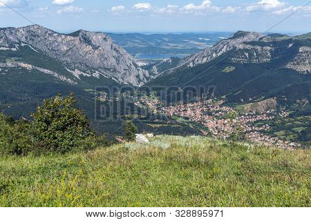 Landscape Of Vratsata Pass,  Town Of Vratsa And Village Of Zgorigrad At Balkan Mountains, Bulgaria