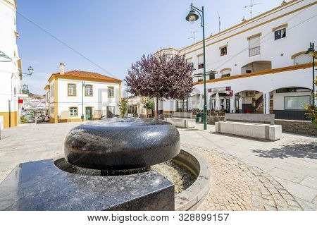 Fountain On Main Square Of Alcoutim, Algarve, Portugal