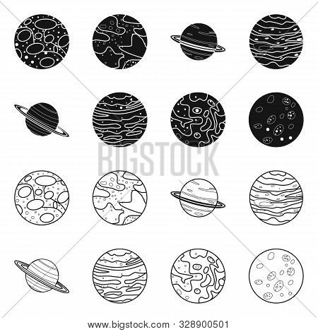 Isolated Object Of Galaxy And Orbit Icon. Collection Of Galaxy And Cosmos Stock Symbol For Web.