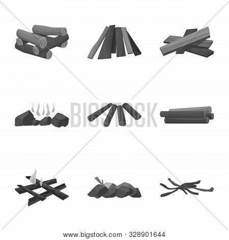 Vector Illustration Of Forest And Hardwood Logo. Set Of Forest And Logging Vector Icon For Stock.