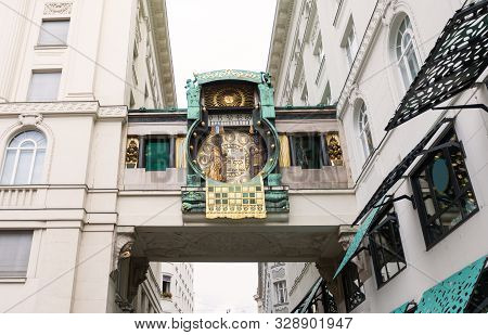 Beautiful Historical Anker Clock In Hoher Markt, Vienna, Austria