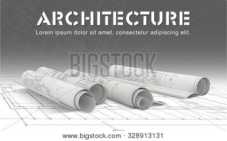 Architectural   Technica Project. Background Drawing. Vector Illustration.