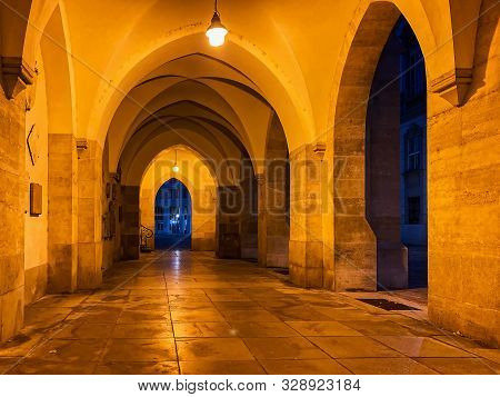 Minoritenkirche Vienna Night, Historic Catholic Church In Central Vienna