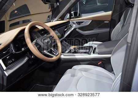 Frankfurt, Germany, September 11-2019: Audi Q7 50tdi Quattro Iaa Masse 2019