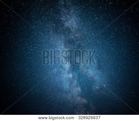 Night Starry Sky. Stars In The Dark Night Sky. Milky Way Galaxy.