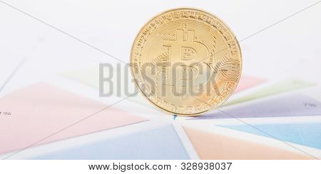 Gold Bitcoin And Quotes Charts. A Visual Representation Of Digital Cryptocurrencies. Bitcoin Are Ful