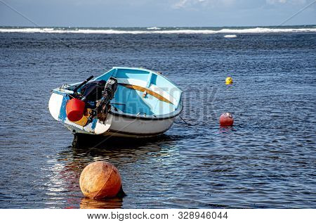 Fishing  Boat  Moored On The  Beach Newport Pembrokeshire  Wales