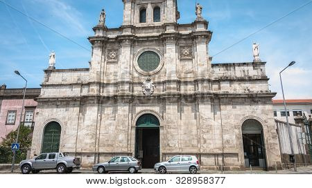 Braga, Portugal - May 23, 2018: View Of The Carmo Church In The Historic City Center On A Spring Day