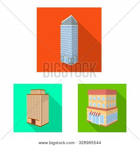 Vector Illustration Of Construction And Building Logo. Set Of Construction And Estate Stock Symbol F