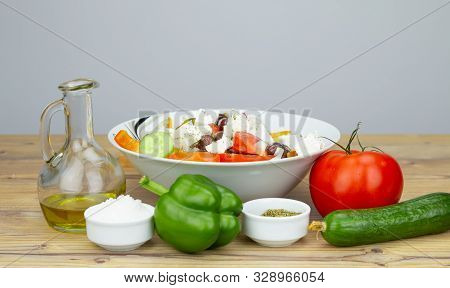 Natural Sea Salt On Wooden Background. Anthos Sea Salt. Flakes Of Natural Sea Salt. Crystals Of Sea 