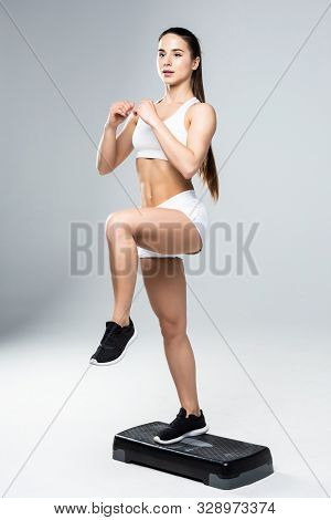 Woman Exercising Workout Fitness Aerobic Exercise Isolated