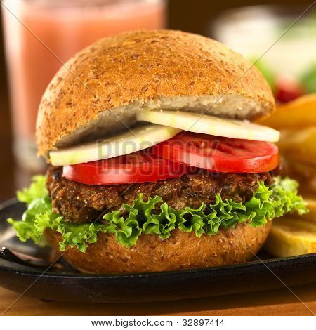 Vegetariánské čočka Burger