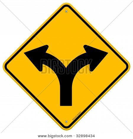 Forcella nel segno della strada