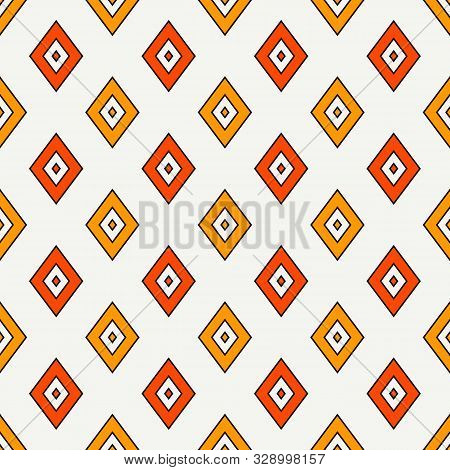 Seamless Pattern With Geometric Figures. Repeated Diamond Ornamental Abstract Background. Rhombuses 