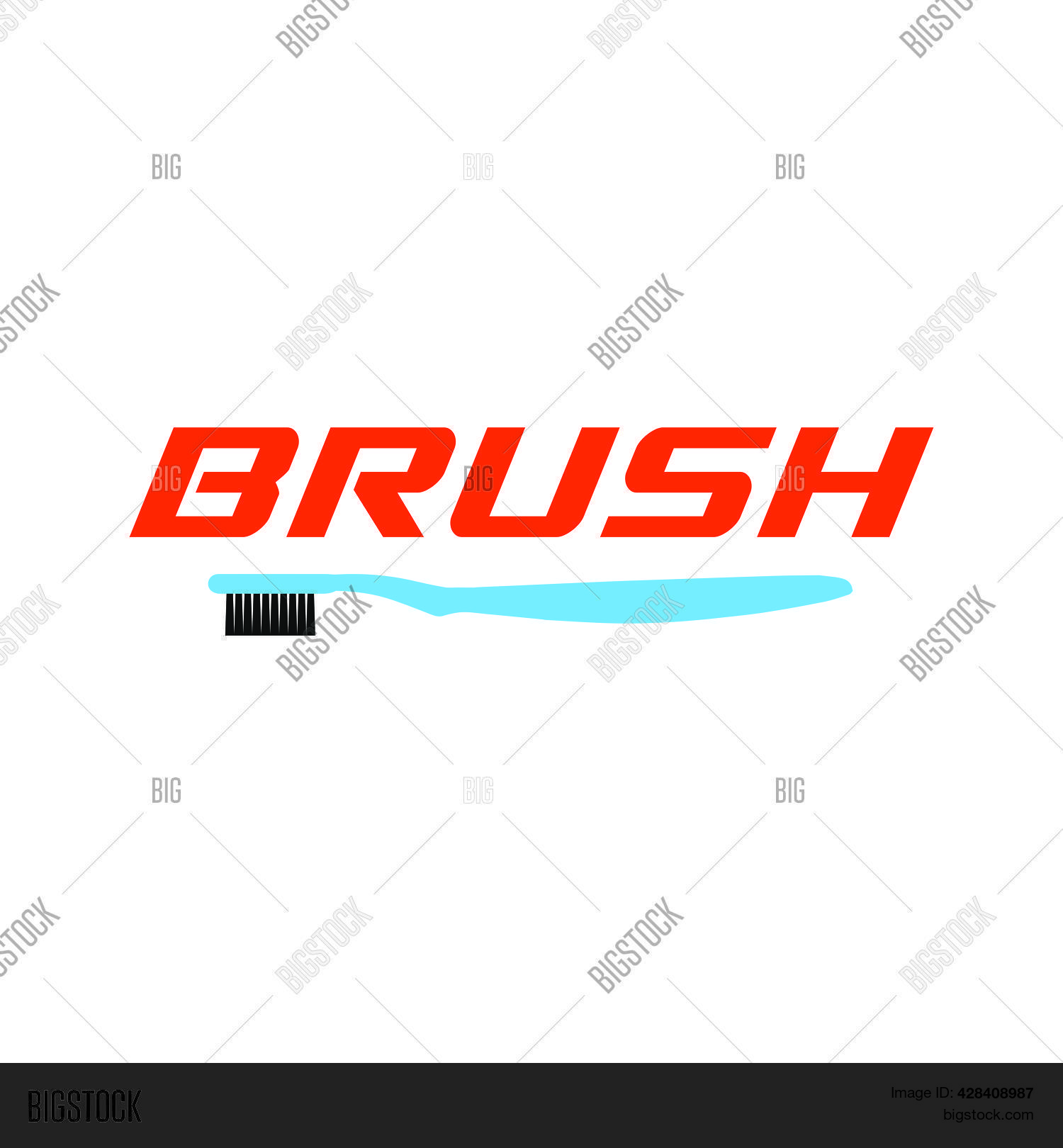 Toothbrush Lettering Vector & Photo (Free Trial) | Bigstock