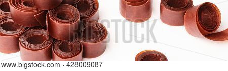 Traditional Georgian Tklapi Rolls On White Background