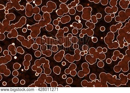 Design Modern Red Big Amount Of Bio Unicellulars Digitally Made Texture Background Illustration