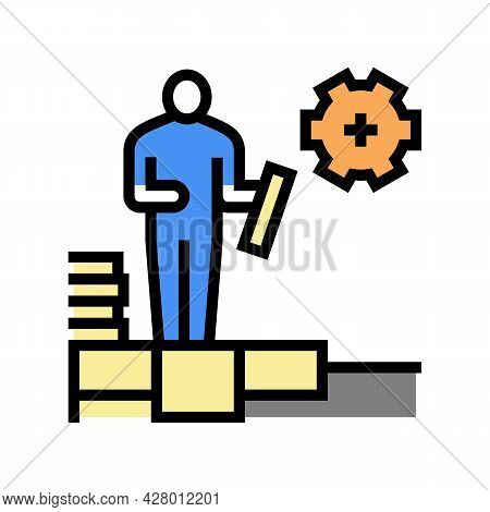 Master Tiler Color Icon Vector. Master Tiler Sign. Isolated Symbol Illustration