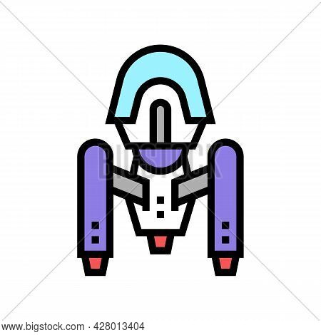 Space Alien Ship Color Icon Vector. Space Alien Ship Sign. Isolated Symbol Illustration