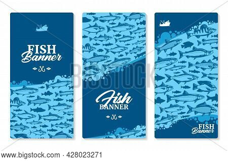 Vector Fish Vertical Banners Or Flyers