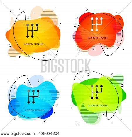 Black Gear Shifter Icon Isolated On White Background. Transmission Icon. Abstract Banner With Liquid