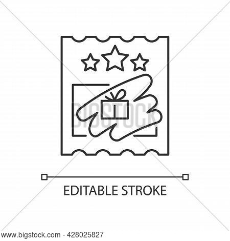 Scratch Cards Linear Icon. Scratching Off Covering For Prize Reveal. Paper-based Card. Thin Line Cus
