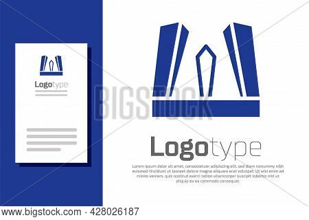 Blue Gate Of Europe Icon Isolated On White Background. The Puerta De Europa Towers. Madrid City, Spa