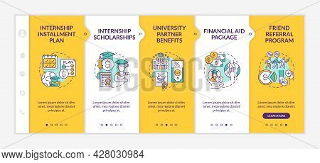 Internship Programs Financing Options Onboarding Vector Template. Responsive Mobile Website With Ico