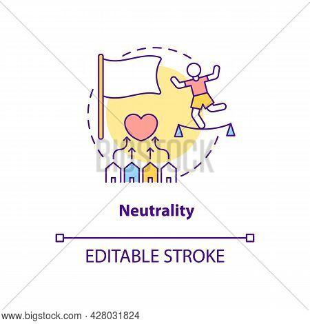 Neutrality Position And Mutual Understanding Concept Icon. Humantarian Aid Golden Mean Tendencies Ab