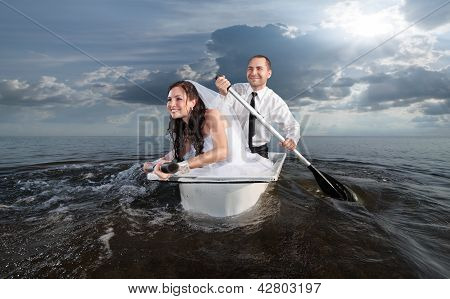 The Bride And Groom On Their Honeymoon