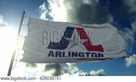 Flag Of Arlington, City Of Texas, United States Of America. 3d Rendering
