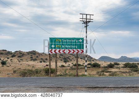 Directional Sign At Schoombee On Road R56 Between Middelburg And Steynsburg In The Eastern Cape Prov