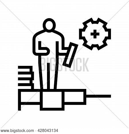 Master Tiler Line Icon Vector. Master Tiler Sign. Isolated Contour Symbol Black Illustration