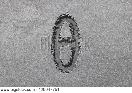 Theta Sign. Theta Letter, Greek Alphabet Symbol, Rugged, Silver Background